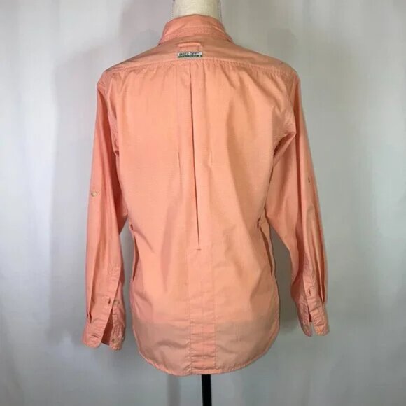 Exofficio Buzz Off Long Sleeve Button Down Shirt Size S Coral Hiking Camping - Picture 2 of 11